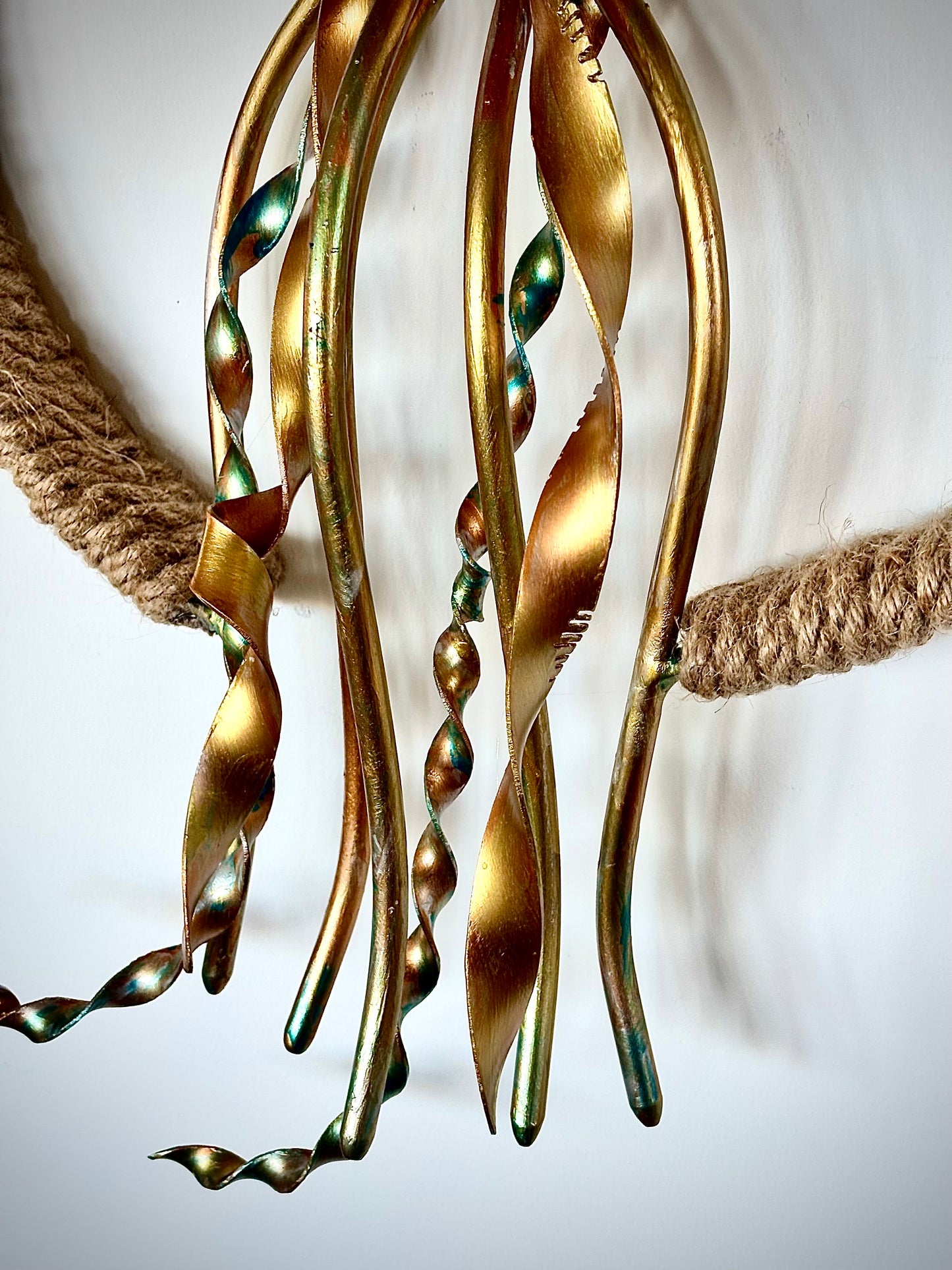 Handmade Jellyfish 3D Wall Art- "THE INNER CIRCLE"- Gold & Teal design